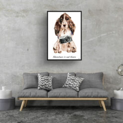 Adventure is out there Brown Cocker Spaniel dog print illustration. Framed & un-framed wall art 16 adventure is out there portrait print brown cocker spaniel 28x40 living room