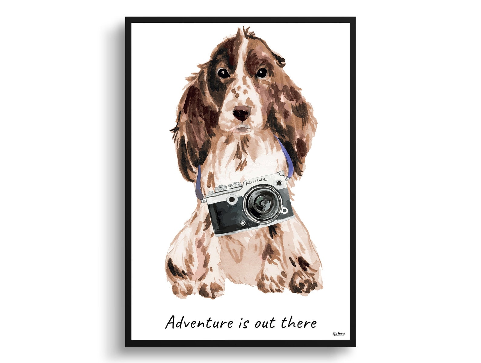 Adventure is out there Brown Cocker Spaniel dog print illustration. Framed & un-framed wall art 3 Adventure is out there Brown Cocker Spaniel dog print illustration. Framed & un-framed wall art