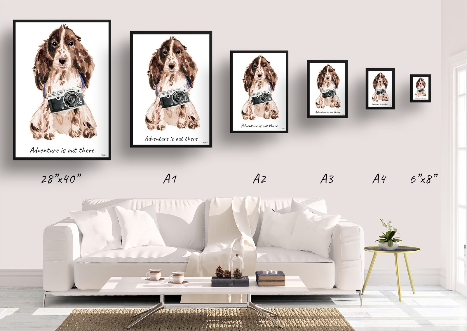 Adventure is out there Brown Cocker Spaniel dog print illustration. Framed & un-framed wall art 4 Adventure is out there Brown Cocker Spaniel dog print illustration. Framed & un-framed wall art - Image 2