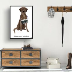 adventure is out there portrait print brown labrador retriever 28x40 hall