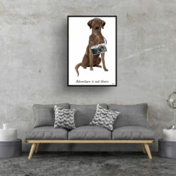 adventure is out there portrait print brown labrador retriever 28x40 living room