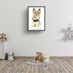Adventure is out there Cairn Terrier dog print illustration. Framed & un-framed wall art 15 adventure is out there portrait print cairn terrier 28x40 kids room