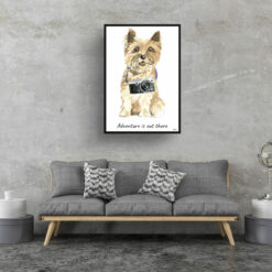 Adventure is out there Cairn Terrier dog print illustration. Framed & un-framed wall art 16 adventure is out there portrait print cairn terrier 28x40 living room