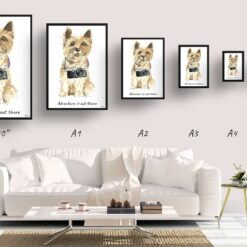 Adventure is out there Cairn Terrier dog print illustration. Framed & un-framed wall art 11 adventure is out there portrait print cairn terrier size comparison