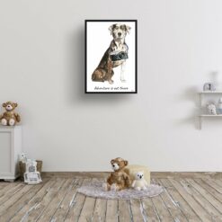 adventure is out there portrait print catahoula leopard dog 28x40 kids room