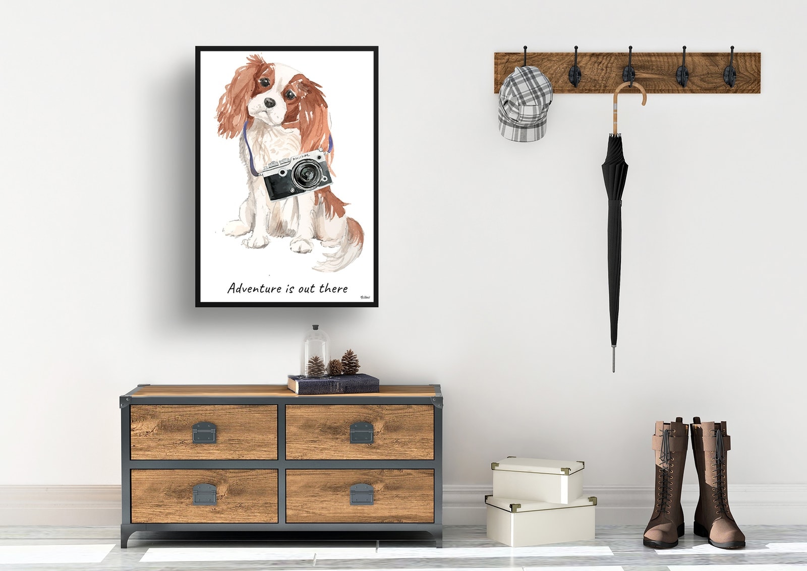 Adventure is out there Cavalier King Charles Spaniel dog print illustration. Framed & un-framed wall art 7 Adventure is out there Cavalier King Charles Spaniel dog print illustration. Framed & un-framed wall art - Image 5