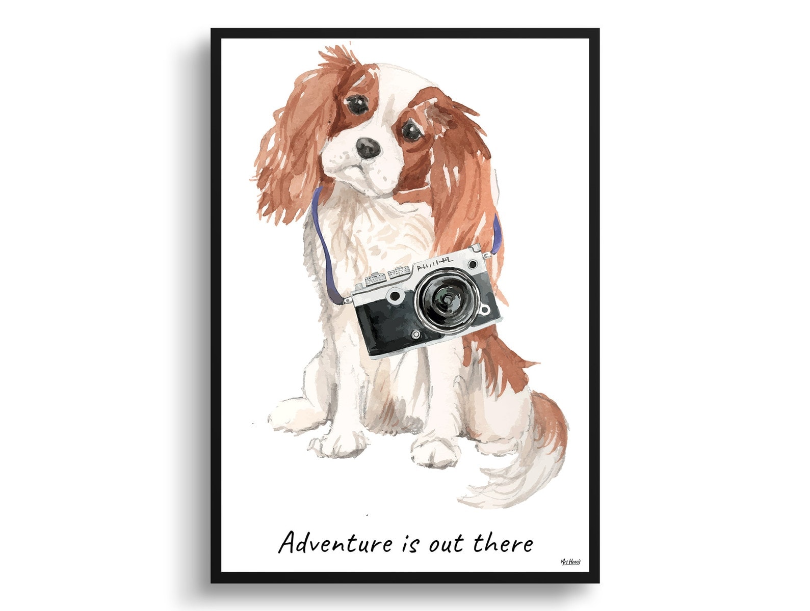 Adventure is out there Cavalier King Charles Spaniel dog print illustration. Framed & un-framed wall art 3 Adventure is out there Cavalier King Charles Spaniel dog print illustration. Framed & un-framed wall art
