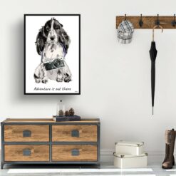 Adventure is out there Cocker Spaniel dog print illustration. Framed & un-framed wall art 14 adventure is out there portrait print cocker spaniel 28x40 hall
