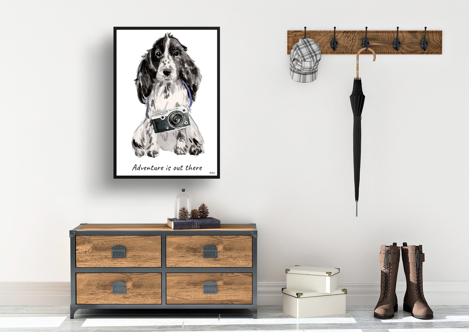Adventure is out there Cocker Spaniel dog print illustration. Framed & un-framed wall art 7 Adventure is out there Cocker Spaniel dog print illustration. Framed & un-framed wall art - Image 5