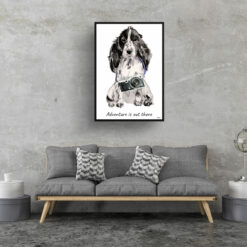 Adventure is out there Cocker Spaniel dog print illustration. Framed & un-framed wall art 16 adventure is out there portrait print cocker spaniel 28x40 living room
