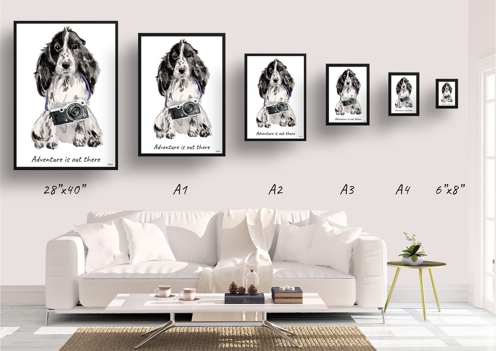 Adventure is out there Cocker Spaniel dog print illustration. Framed & un-framed wall art 4 Adventure is out there Cocker Spaniel dog print illustration. Framed & un-framed wall art - Image 2