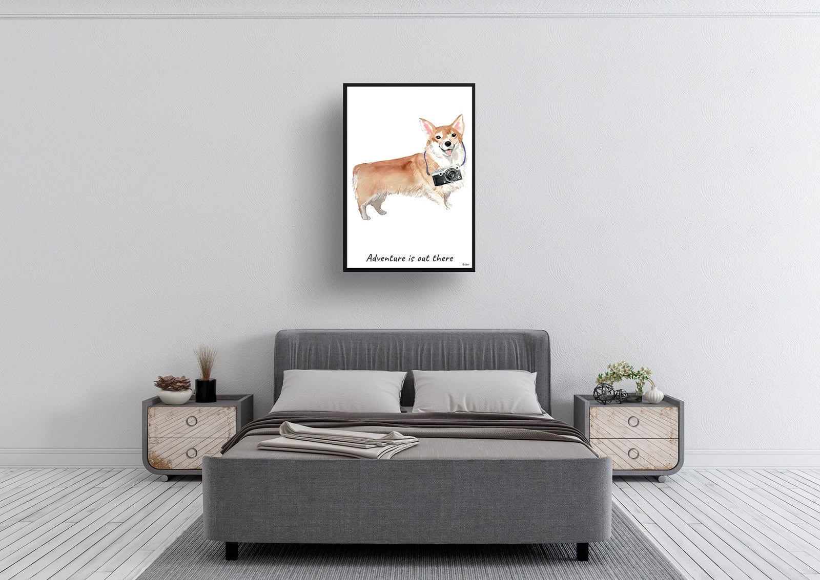 Adventure is out there Corgi dog print illustration. Framed & un-framed wall art 6 Adventure is out there Corgi dog print illustration. Framed & un-framed wall art - Image 4
