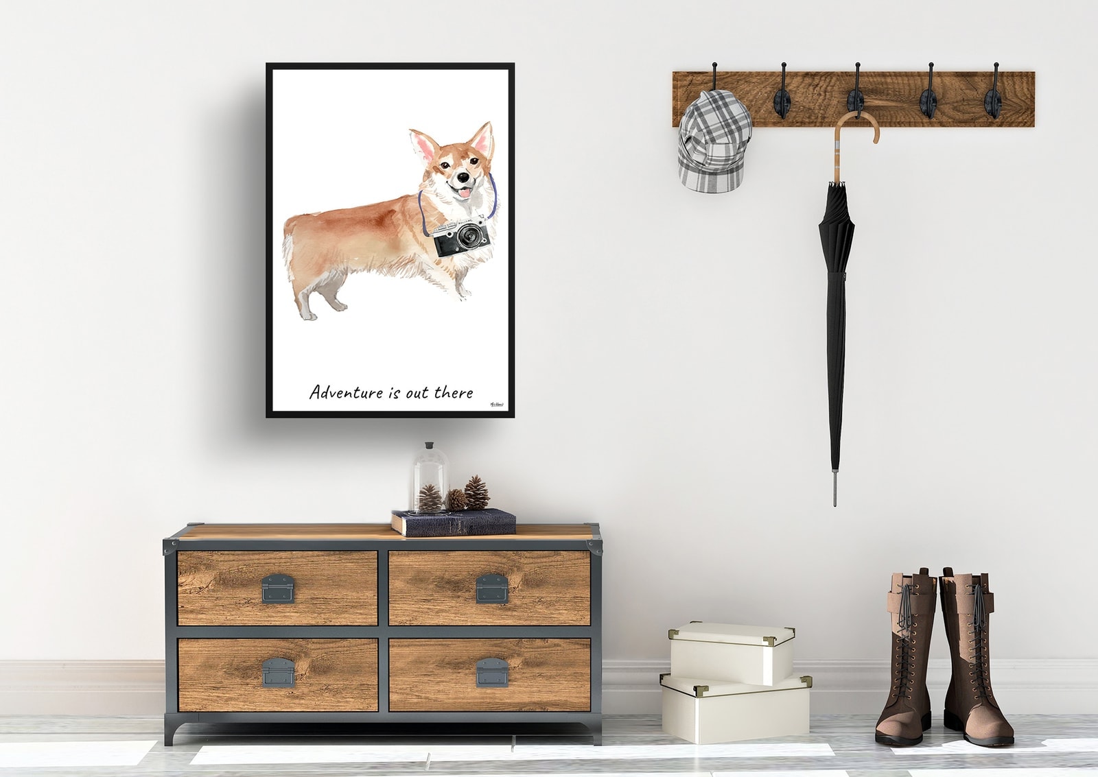 Adventure is out there Corgi dog print illustration. Framed & un-framed wall art 7 Adventure is out there Corgi dog print illustration. Framed & un-framed wall art - Image 5
