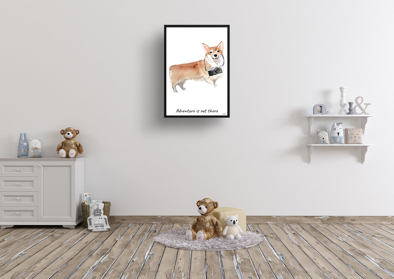 Adventure is out there Corgi dog print illustration. Framed & un-framed wall art 8 Adventure is out there Corgi dog print illustration. Framed & un-framed wall art - Image 6