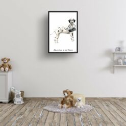 Adventure is out there Dalmatian dog print illustration. Framed & un-framed wall art 15 adventure is out there portrait print dalmatian 28x40 kids room