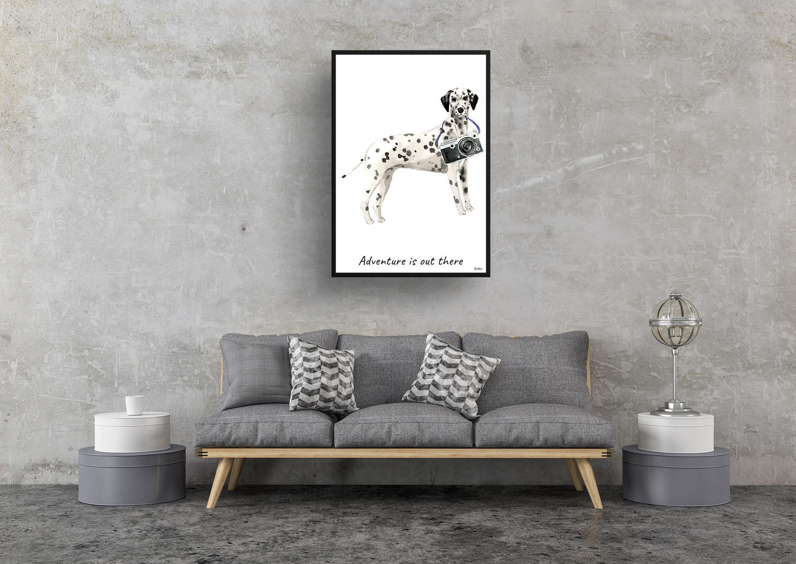 Adventure is out there Dalmatian dog print illustration. Framed & un-framed wall art 9 Adventure is out there Dalmatian dog print illustration. Framed & un-framed wall art - Image 7