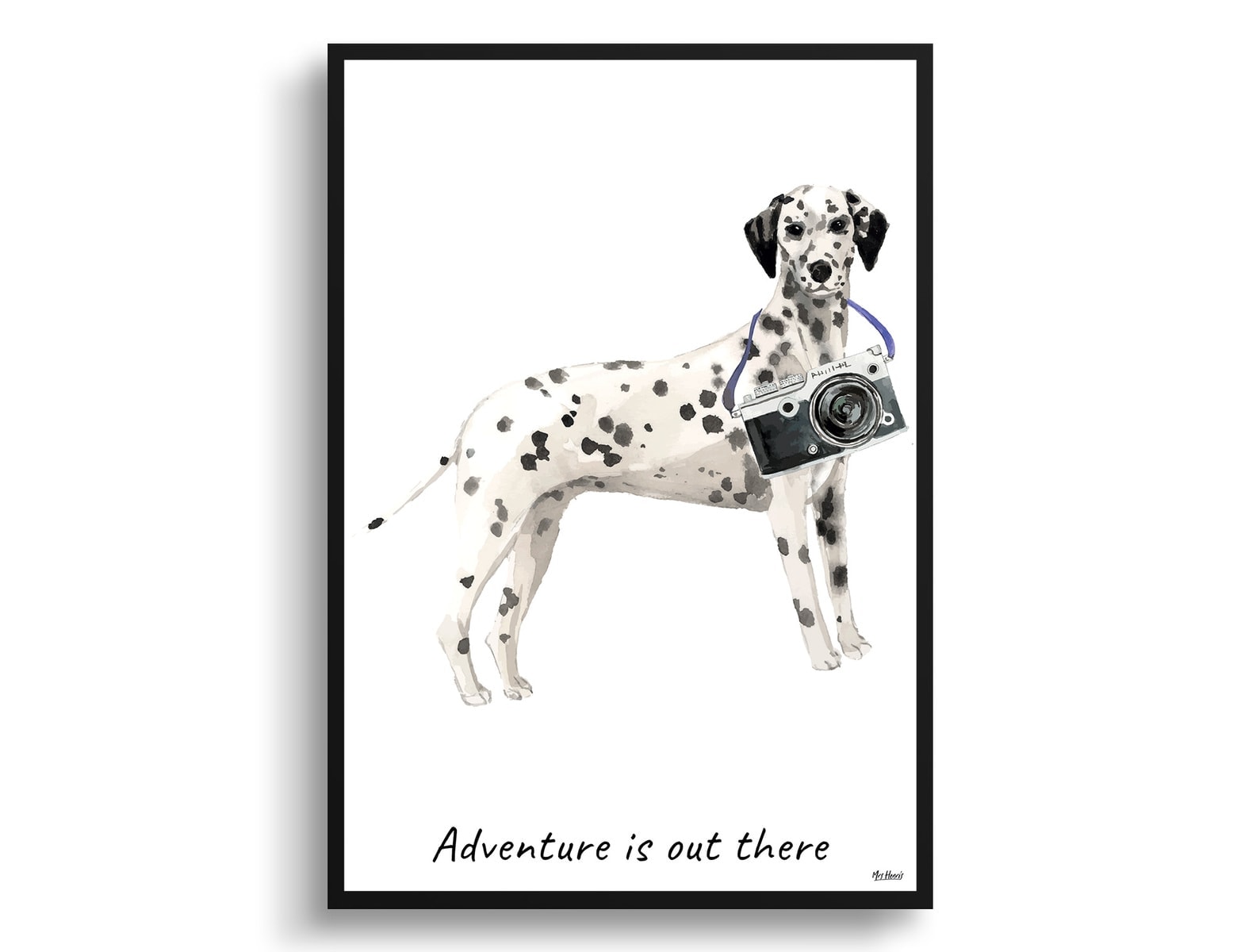 Adventure is out there Dalmatian dog print illustration. Framed & un-framed wall art 3 Adventure is out there Dalmatian dog print illustration. Framed & un-framed wall art