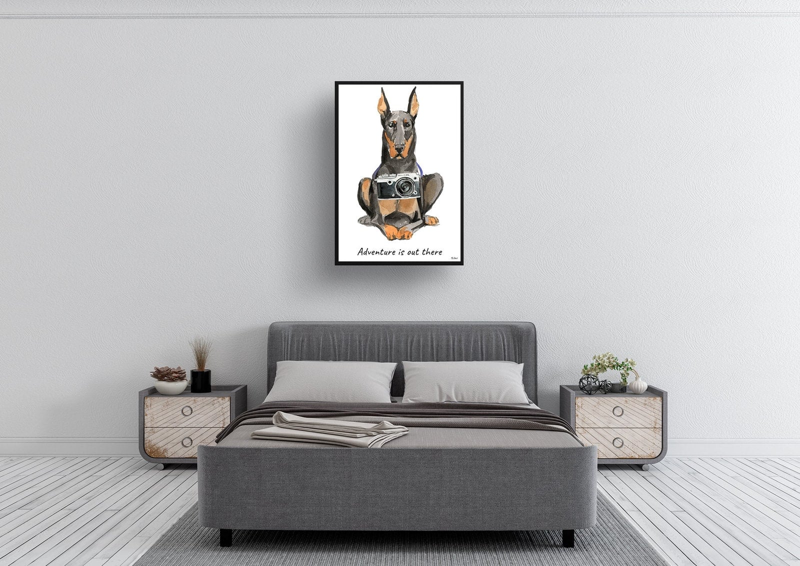 Adventure is out there Doberman dog print illustration. Framed & un-framed wall art 6 Adventure is out there Doberman dog print illustration. Framed & un-framed wall art - Image 4