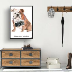 adventure is out there portrait print english bulldog 28x40 hall