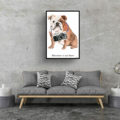 adventure is out there portrait print english bulldog 28x40 living room