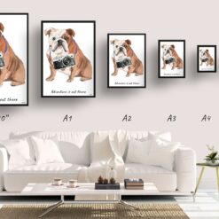 adventure is out there portrait print english bulldog size comparison