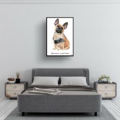 adventure is out there portrait print french bulldog 28x40 bedroom