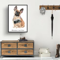 adventure is out there portrait print french bulldog 28x40 hall