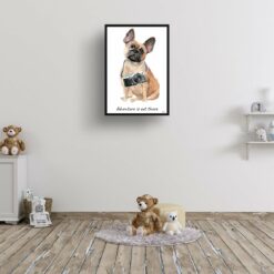 adventure is out there portrait print french bulldog 28x40 kids room