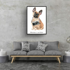 adventure is out there portrait print french bulldog 28x40 living room