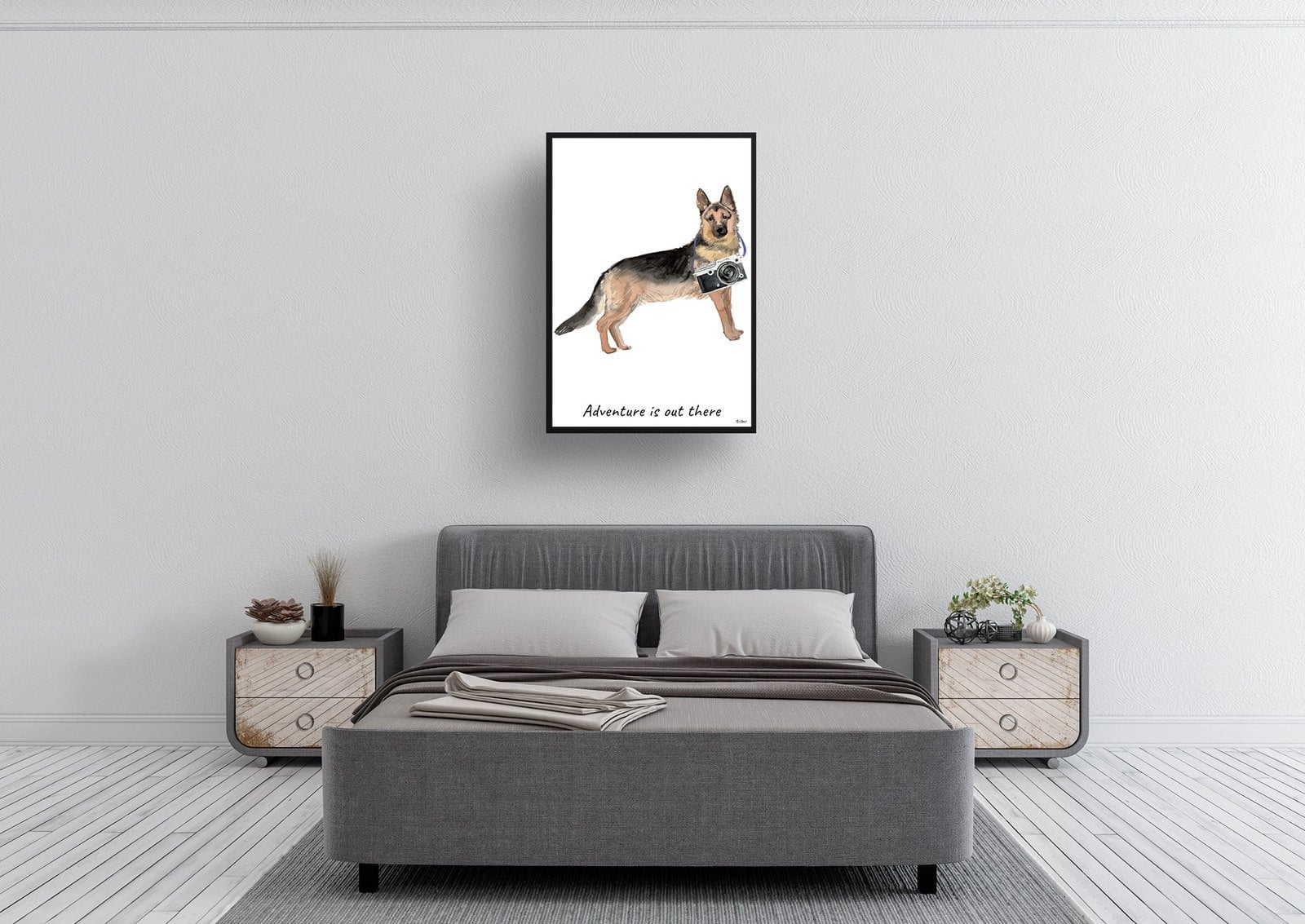 Adventure is out there German Shepherd dog print illustration. Framed & un-framed wall art 6 Adventure is out there German Shepherd dog print illustration. Framed & un-framed wall art - Image 4