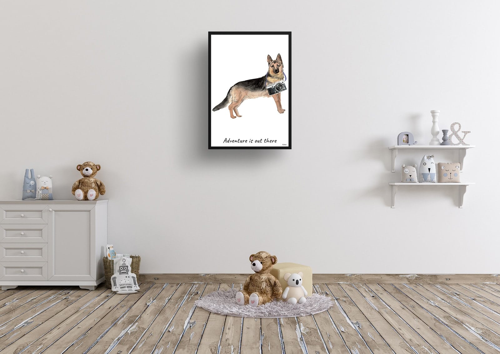 Adventure is out there German Shepherd dog print illustration. Framed & un-framed wall art 8 Adventure is out there German Shepherd dog print illustration. Framed & un-framed wall art - Image 6