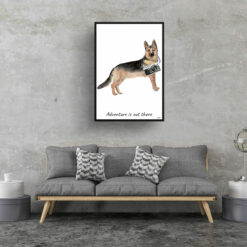 Adventure is out there German Shepherd dog print illustration. Framed & un-framed wall art 16 adventure is out there portrait print german shepherd 28x40 living room