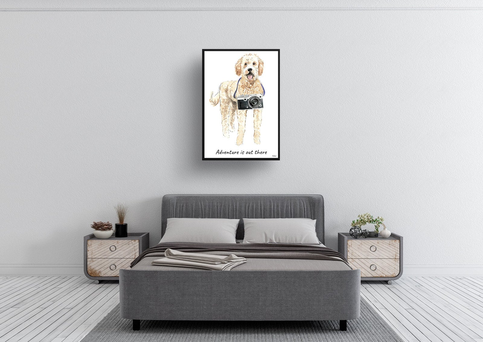 Adventure is out there Golden Doodle dog print illustration. Framed & un-framed wall art 6 Adventure is out there Golden Doodle dog print illustration. Framed & un-framed wall art - Image 4