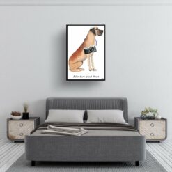 Adventure is out there Great Dane dog print illustration. Framed & un-framed wall art 13 adventure is out there portrait print great dane 28x40 bedroom