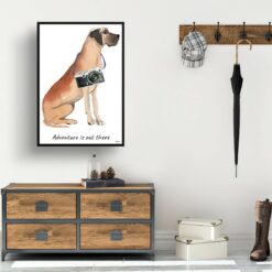 Adventure is out there Great Dane dog print illustration. Framed & un-framed wall art 14 adventure is out there portrait print great dane 28x40 hall