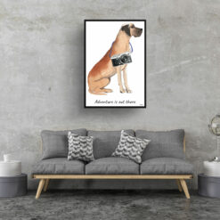 Adventure is out there Great Dane dog print illustration. Framed & un-framed wall art 16 adventure is out there portrait print great dane 28x40 living room