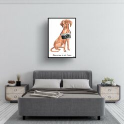 Adventure is out there Hungarian Vizsla dog print illustration. Framed & un-framed wall art 13 adventure is out there portrait print hungarian vizsla 28x40 bedroom