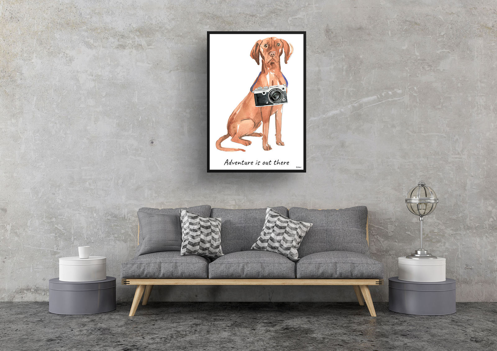 Adventure is out there Hungarian Vizsla dog print illustration. Framed & un-framed wall art 9 Adventure is out there Hungarian Vizsla dog print illustration. Framed & un-framed wall art - Image 7