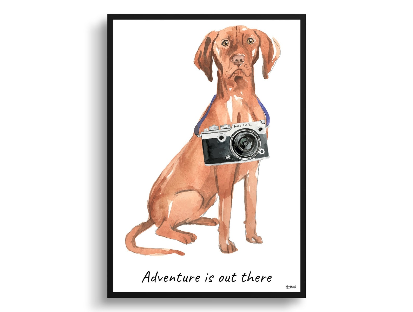 Adventure is out there Hungarian Vizsla dog print illustration. Framed & un-framed wall art 3 Adventure is out there Hungarian Vizsla dog print illustration. Framed & un-framed wall art