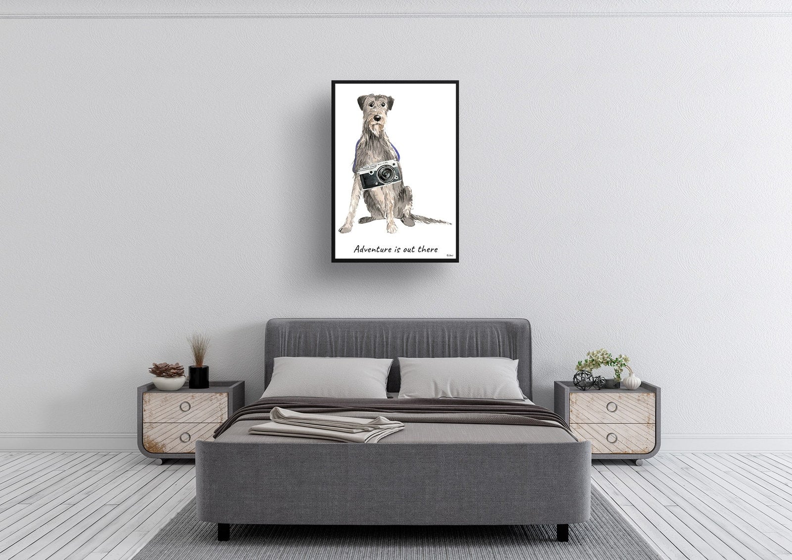 Adventure is out there Irish Wolf Hound dog print illustration. Framed & un-framed wall art 6 Adventure is out there Irish Wolf Hound dog print illustration. Framed & un-framed wall art - Image 4