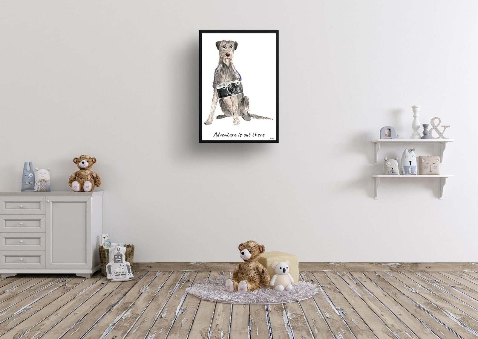 Adventure is out there Irish Wolf Hound dog print illustration. Framed & un-framed wall art 8 Adventure is out there Irish Wolf Hound dog print illustration. Framed & un-framed wall art - Image 6