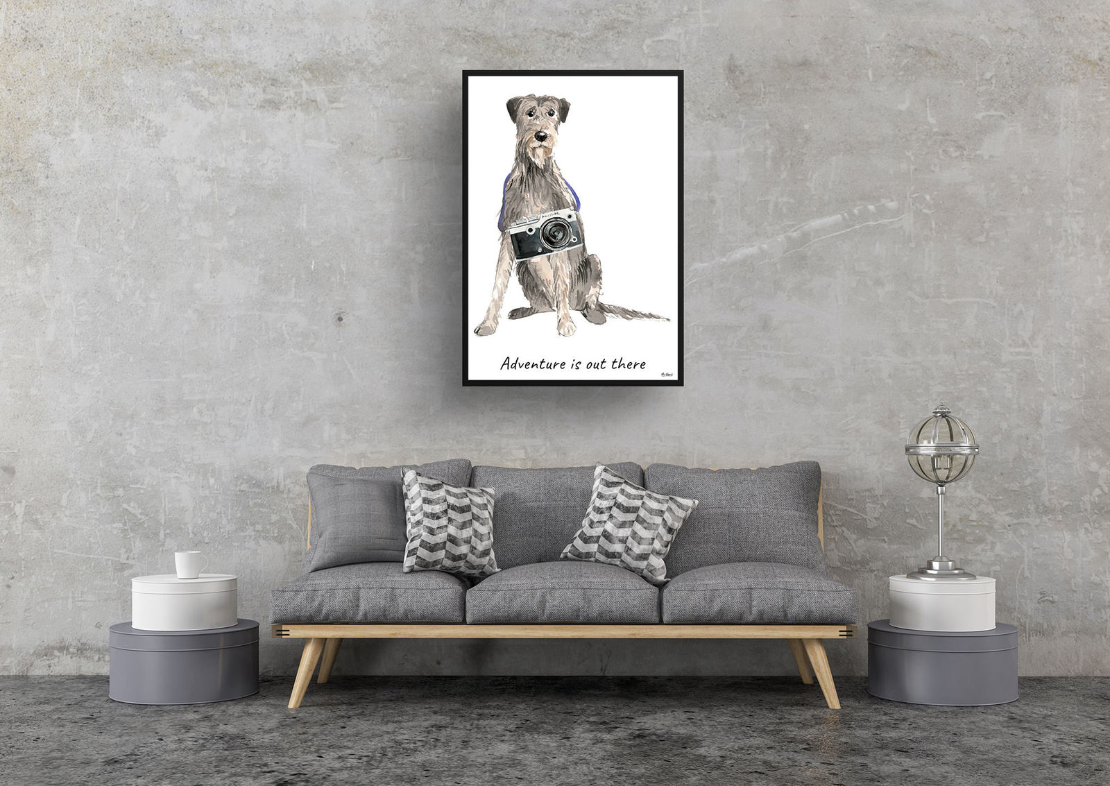 Adventure is out there Irish Wolf Hound dog print illustration. Framed & un-framed wall art 9 Adventure is out there Irish Wolf Hound dog print illustration. Framed & un-framed wall art - Image 7