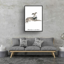 Adventure is out there Italian greyhound dog print illustration. Framed & un-framed wall art 16 adventure is out there portrait print italian greyhound 28x40 living room