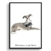 Adventure is out there Italian greyhound dog print illustration. Framed & un-framed wall art 2 adventure is out there portrait print italian greyhound front view
