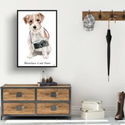 Adventure is out there Jack Russell dog print illustration. Framed & un-framed wall art 14 adventure is out there portrait print jack russel 28x40 hall