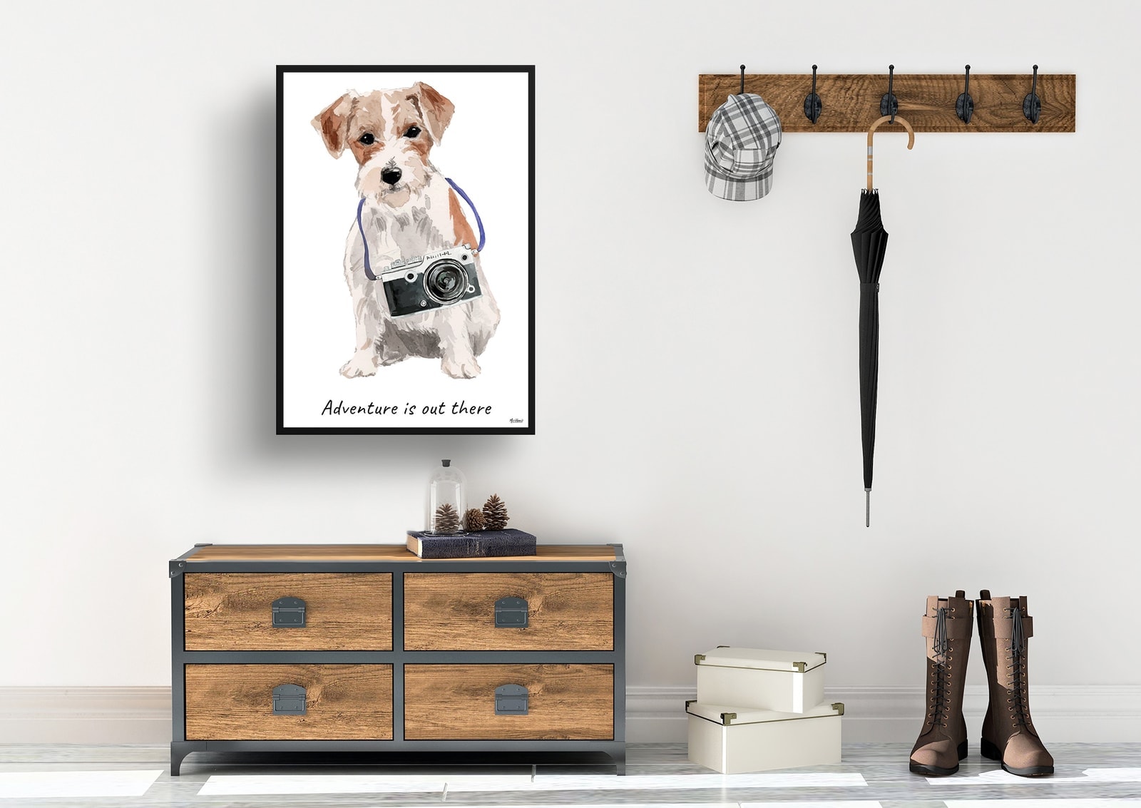 Adventure is out there Jack Russell dog print illustration. Framed & un-framed wall art 7 Adventure is out there Jack Russell dog print illustration. Framed & un-framed wall art - Image 5