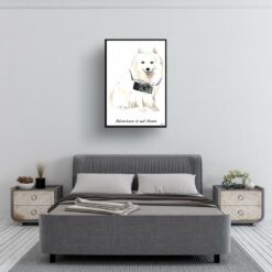 adventure is out there portrait print japanese spitz 28x40 bedroom