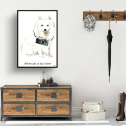 adventure is out there portrait print japanese spitz 28x40 hall