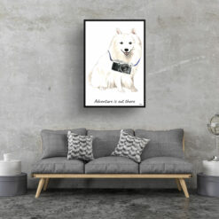 adventure is out there portrait print japanese spitz 28x40 living room