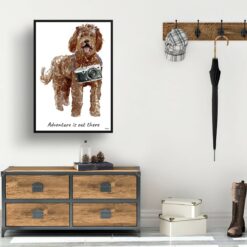 Adventure is out there Labradoodle dog print illustration. Framed & un-framed wall art 14 adventure is out there portrait print labradoodle 28x40 hall